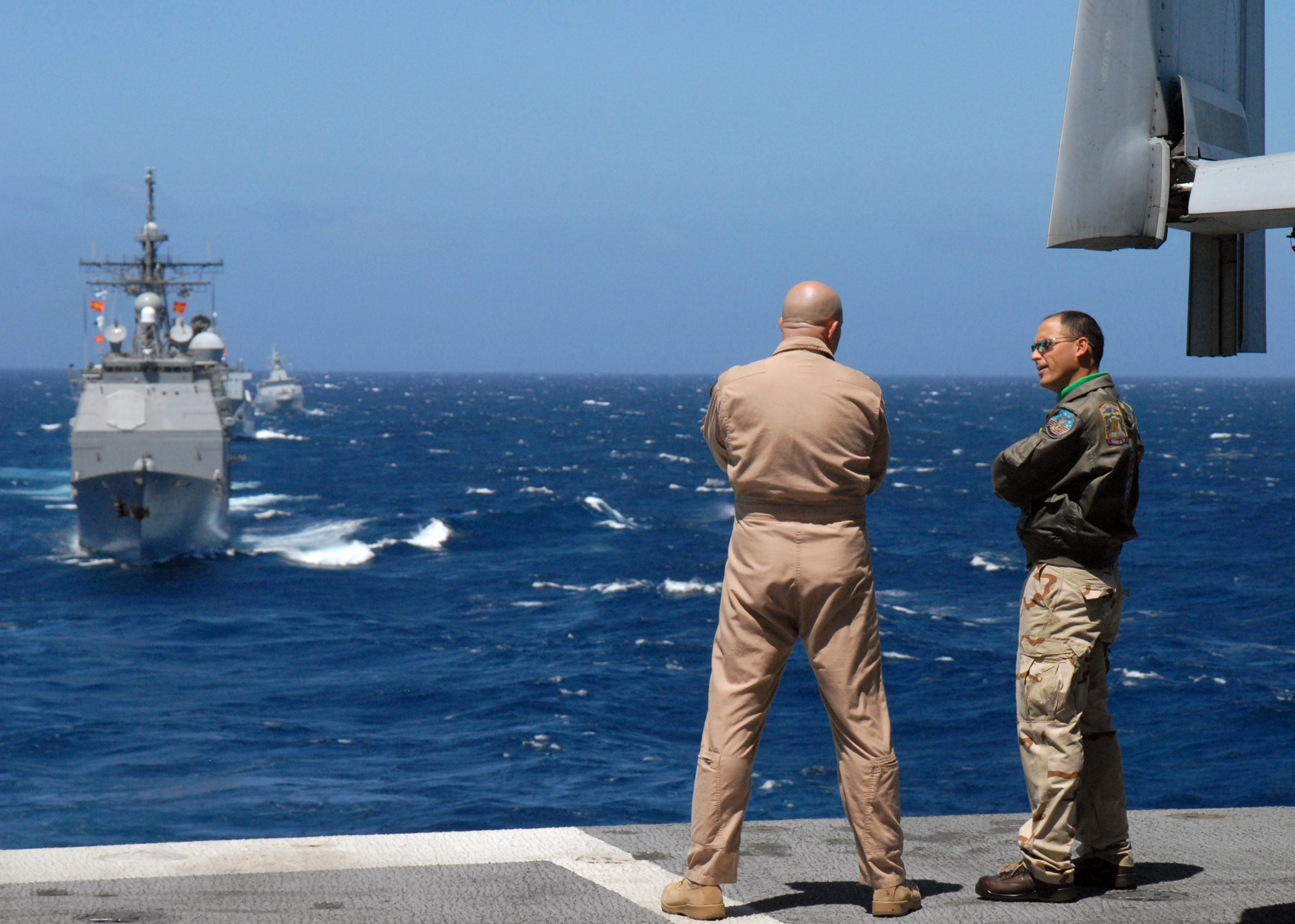081009-N-9900B-018
INDIAN OCEAN (Oct 09, 2008)  The Nimitz-class aircraft carrier and embarked Carrier Air Wing (CVW) 8 are currently underway on a regularly scheduled deployment.
U.S. Navy photo by Mass Communication Specialist 2nd Class Remus Borisov

